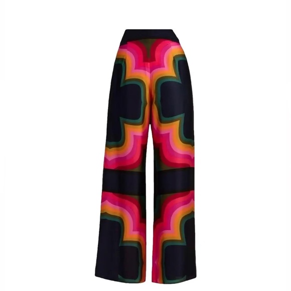 TRINA TURK Hansa Printed Wide Leg Pants whimsical resort wear vacation Size 6 - Picture 3 of 11